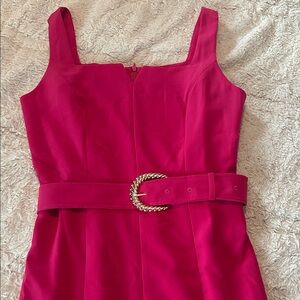 Elegant Pink Sleeveless Dress with Belt